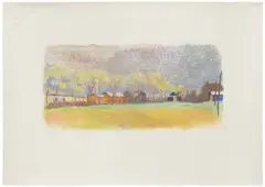 Untitled by Wolf Kahn, 1990, Monoprint in colors with hand-additions, on wove paper, with full margins, offered Jun 2025