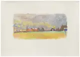 Wolf Kahn, Untitled, 1990, Monoprint in colors with hand-additions, on wove paper, with full margins