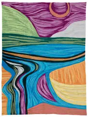 Untitled by Marina Perez Simão, 2021, Woven textile comprising silk organza appliqué over cotton velvet, with embroidery, backed with cotton, sold Jun 2025
