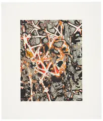 Mark Bradford, Untitled, 2012, Archival inkjet and screenprint in colors with carborundum flocking, on Hahnemühle German Etching paper, with full margins