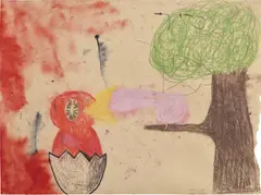 Tal R, nam nam, 2007, Unique crayon, gouache and ink drawing in colors, on wove paper