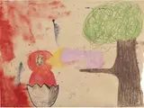 Tal R, nam nam, 2007, Unique crayon, gouache and ink drawing in colors, on wove paper