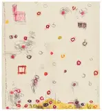 Joan Snyder, Another Version of Cherry Fall (S. 52), 1996, Woodcut and etching in colors, on Rives BFK paper with Mulberry paper Chine collé, the full sheet