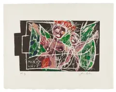 Mommy Why? (S. 21) by Joan Snyder, 1983-84, Unique woodcut in colors, on Yamamoto Mulberry paper, with full margins, sold Jun 2025