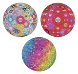 Flowerball: Colorful, Miracle, Sparkle; Inside the Soul; and Inside the Rainbow's Heart by Takashi Murakami, 2021-22, Three offset lithographs in colors with cold stamp and high gloss varnishing, on smooth wove paper, the full sheets, sold Jun 2025