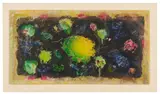 Joan Snyder, Black Lake Redux, 2021, Indirect gravure, aquatint and screenprint in colors with gold pigment and hand-coloring in red and pink pastel, on Kozo paper, with full margins