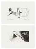 James Rosenquist, Headlines; and Toy on the Stair, from Six Etchings Suite (G. 97 & 100), 1976, Two etchings, one in colors and with pochoir, on Pescia Italia paper, with full margins