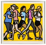 Julian Opie, Running Women, from Runners, 2016, Monumental screenprint in colors, on Somerset paper, with full margins, contained in the original artist's specified brushed aluminum frame