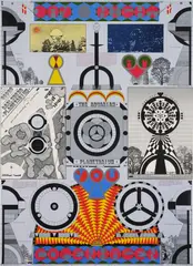 Sture Johannesson, The Aquarium Planetarium: Day and Night - I am You - Copenhagen, 1969, Screenprint and lithograph in colors, on textured wove paper, the full sheet