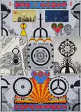 Sture Johannesson, The Aquarium Planetarium: Day and Night - I am You - Copenhagen, 1969, Screenprint and lithograph in colors, on textured wove paper, the full sheet
