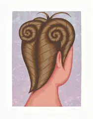 Julie Curtiss, Escargot, 2019, Screenprint in colors, on Rising Museum Board, with full margins