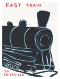 David Shrigley, Untitled (Fast Train to Shitsville), 2021, Screenprint in colors with varnish overlay, on Somerset Satin paper, the full sheet