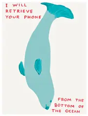 I Will Retrieve Your Phone by David Shrigley, 2021, Screenprint in colors with varnish overlay, on Somerset Satin paper, the full sheet, sold Jun 2025