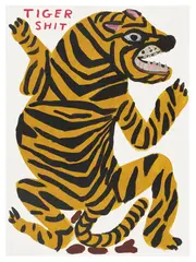 David Shrigley, Tiger Shit, 2021, Screenprint in colors with varnish overlay, on Somerset Satin paper, the full sheet