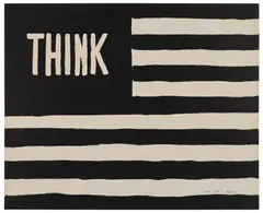 William Copley, Untitled (Think/Flag), from Artists and Writers Protest Against the War in Vietnam, 1967, Screenprint, on wove paper, the full sheet