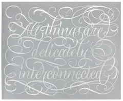 Jenny Holzer, delicately interconnected, 2020, Screenprint in colors with palladium leaf, on Coventry Rag paper, the full sheet