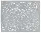 Jenny Holzer, delicately interconnected, 2020, Screenprint in colors with palladium leaf, on Coventry Rag paper, the full sheet