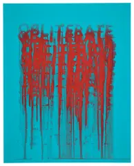 Obliterate (K. 2018.03) by Mel Bochner, 2018, Screenprint in colors, on Lanaquarelle paper, the full sheet, sold Jun 2025