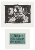 Jack, from The Lulu Plays; and Remorse Should Have Arisen Long Before, from Studio Life Gravures by William Kentridge, 2015; and 2022, One linocut in black, on Somerset paper and one etching in colors, on Chine collé to Hahnemühle paper, with full margins, sold Jun 2025