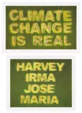 Ackroyd + Harvey, Climate Change is Real; and Harvey Irma Jose Maria, 2017, Two archival photographic prints in colors, on photo-rag paper, with full margins