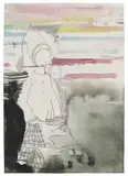 Gert & Uwe Tobias, Untitled, 2005, Unique ink, graphite, typewriter ink, and watercolor drawing in colors, on wove paper