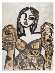 Natasha Wright, Excuse Me I'm Trying to Dance, 2022, Screenprint with hand-coloring in oil stick, on wove paper, the full sheet