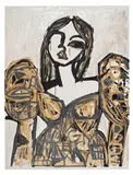 Natasha Wright, Excuse Me I'm Trying to Dance, 2022, Screenprint with hand-coloring in oil stick, on wove paper, the full sheet