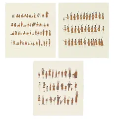 Marcel Dzama, Casualties and Hypocrites; The Avant-Guard Army; and Citizens of Regimentation, 2004, The set of three screenprints in colors with hand-coloring, on Stonehenge paper, with full margins