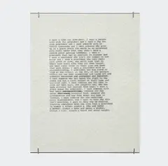 Zoe Leonard, I want a president, 1992/2018, Ink on onion skin paper