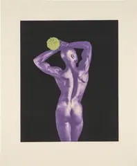 Robert Mapplethorpe, Untitled #5, from Ken Moody Portfolio, 1985, Photogravure with flocking and hand-coloring in watercolor, on Arches Cover paper, with full margins