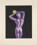 Robert Mapplethorpe, Untitled #5, from Ken Moody Portfolio, 1985, Photogravure with flocking and hand-coloring in watercolor, on Arches Cover paper, with full margins