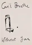 Rachel Howard, Can't Breathe Without You, 2004, Unique ink drawing, on wove paper, taped to a mat board at the reverse sheet edges
