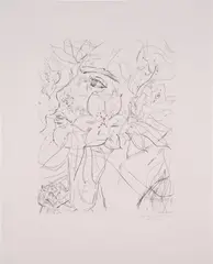 Elizabeth Peyton, Timothée/Elio (Call Me By Your Name), 2019, Etching, on hand-dyed pink wove paper, with full margins