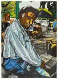 Willie Birch, Big Man (T. 00-307,307A), 2000, Lithograph in colors, on two sheets of joined Rives BFK paper, the full sheets