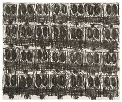 Rashid Johnson, Untitled (Anxious Crowd), 2018, Soft-ground etching, on Somerset Velvet paper, the full sheet