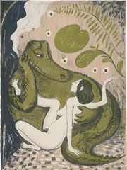Sanya Kantarovsky, Crocodile (after L'alpha et L'Omega), 2015, Lithograph in colors, on Somerset paper, the full sheet