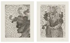 Untitled; and Untitled by George Condo, 1989, Two etchings, on Hahnemühle paper, with full margins, sold Jun 2025