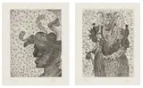 George Condo, Untitled; and Untitled, 1989, Two etchings, on Hahnemühle paper, with full margins