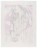 Snowy White Heart by Ghada Amer and Reza Farkhondeh, 2009, Etching and aquatint in colors with Chine collé appliqué, on wove paper, with full margins, sold Jun 2025