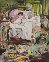 Cecily Brown, Nana, 2023, Ditone print in colors, on Hahnemühle German Etching paper, the full sheet