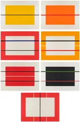 Donald Judd, Untitled (S. 193-199), 1990, The complete set of seven woodcuts in colors, on Tosa Hanga paper, the full sheets