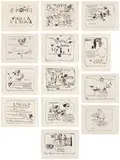 Larry Rivers and Frank O'Hara, Stones (S. 11-24), 1957-60, The complete set of 13 lithographs, including the title page, on pure linen rag paper, with full margins, poetry by Frank O'Hara, with accompanying colophon and original outer paper folder