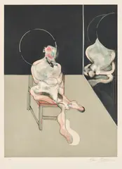 Seated Figure (S. 5) by Francis Bacon, 1983, Etching and aquatint in colors, on Guarro paper, with full margins (lower sheet edge folded), sold Oct 2025
