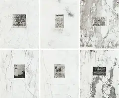 Mark Bradford, Untitled, 2012, The complete set of six etchings and photogravure, with Chine collé to Rives BFK paper, the full sheets