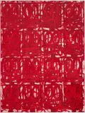 Rashid Johnson, Untitled (Large Anxious Red), 2021, Screenprint in colors with hand-applied pigment, on heavy wove paper, the full sheet