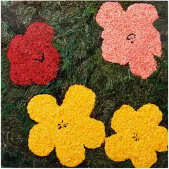 Flowers, after Warhol (3) by Vik Muniz, 2012, Chromogenic print in colors, mounted to aluminum (as issued), sold Oct 2025