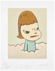Yoshitomo Nara, In the Cloud (M. & S. E-2003-007), 2003, Lithograph in colors, on Arches paper, with full margins