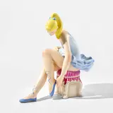 Jeff Koons, Seated Ballerina (Wood), 2015, Hand-carved wood multiple, hand-painted with oil paint, accompanied by the original foam-lined box with silver-printed artist's name on the top