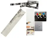 John Baldessari, The Fallen Easel (S. 1988.01, H. 37), 1988, The complete set of nine lithograph and screenprint elements in colors and black and white, on three sheets of Arches 88 paper, one sheet of Ragocote paper and five aluminum panels, the full sheets