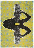 For the Maroon in We by Adama Delphine Fawundu, 2023, Screenprint in colors with gold leaf appliqué, on indigo-dyed Mulberry paper, the full sheet, offered Oct 2025